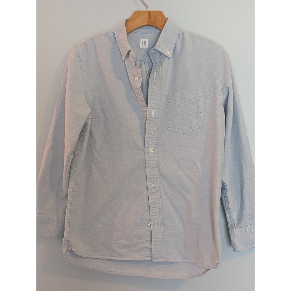 Gap Kids Boys XXL 14-16 Light Blue Oxford Button Down Long Sleeve Shirt
